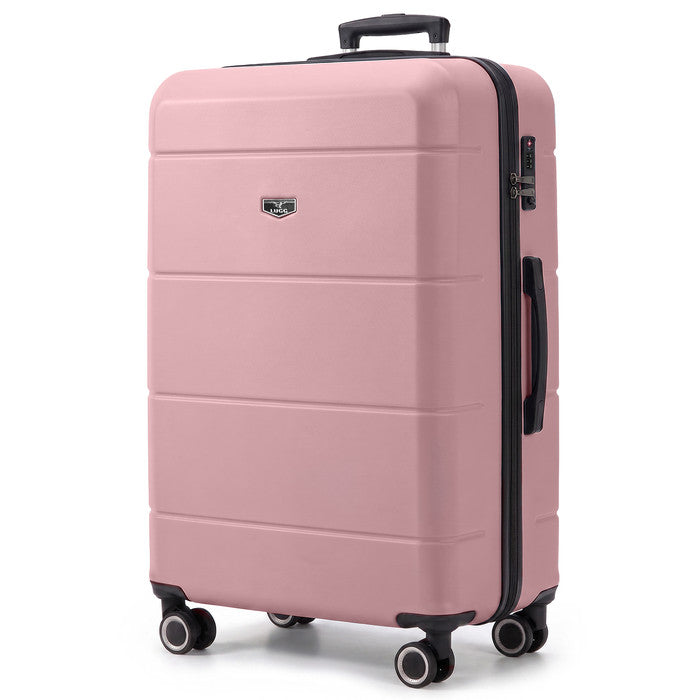 Rose Gold 32 inch hard shell suitcase, extra large check-in size with spinner wheels