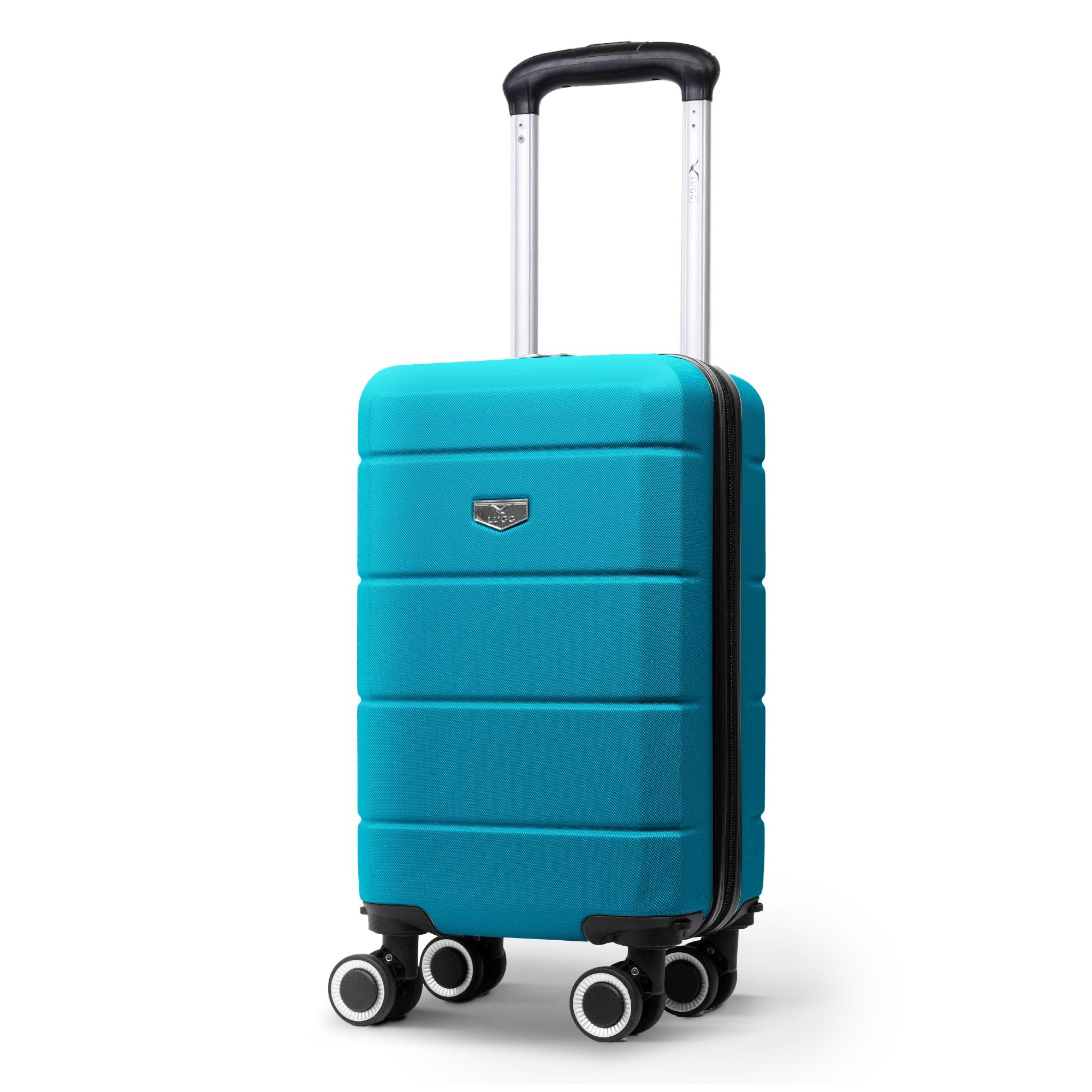 LUGG - Jetset 40cm Suitcase - 40x25x20cm- Ryanair Compatible - Underseat Size - Hard Shell ABS - Spinner & Removable Wheels - Lightweight Travel Luggage- Teal