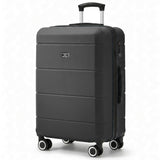 LUGG Black 24" hard shell medium suitcase with spinner wheels & telescopic handle