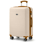 LUGG Cream & Brown 24" hard shell medium suitcase with spinner wheels & telescopic handle