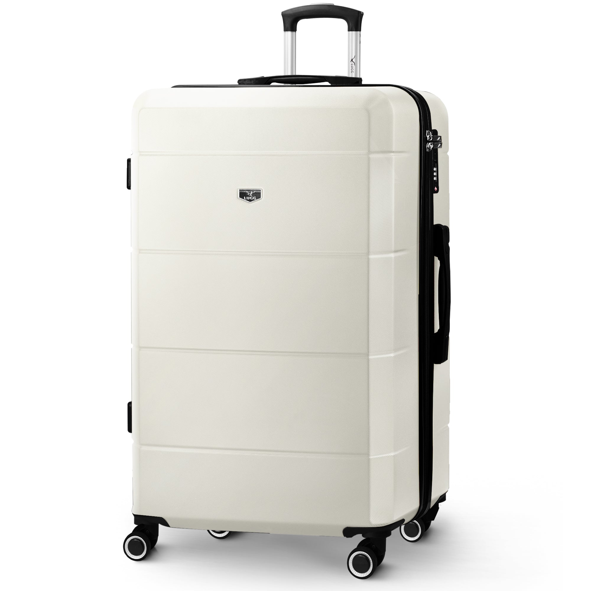Jetset 32" Large Suitcase – Lightweight Hard Shell Luggage with TSA Lock – Water-Resistant ABS Spinner Suitcase – 4 Wheels – 86x58x31cm Travel Bag - Ivory