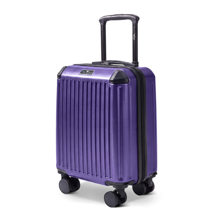 Amethyst Sky Rover 15-inch hard shell cabin bag with spinner wheels, compact travel suitcase