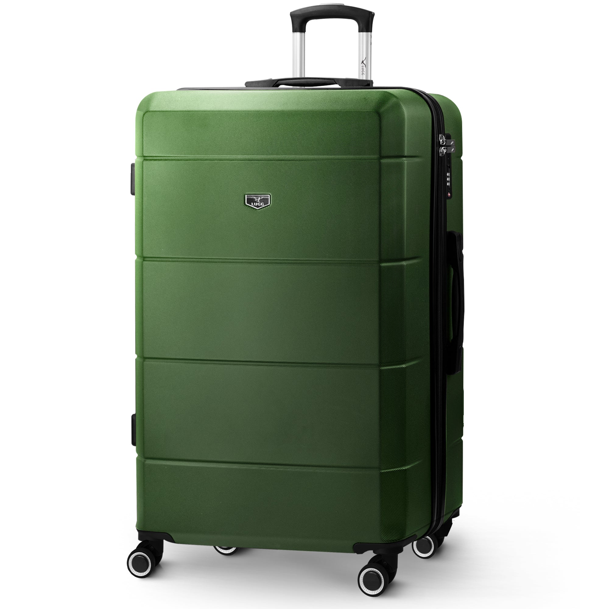 Jetset 32" Large Suitcase – Lightweight Hard Shell Luggage with TSA Lock – Water-Resistant ABS Spinner Suitcase – 4 Wheels – 86x58x31cm Travel Bag - Army Green