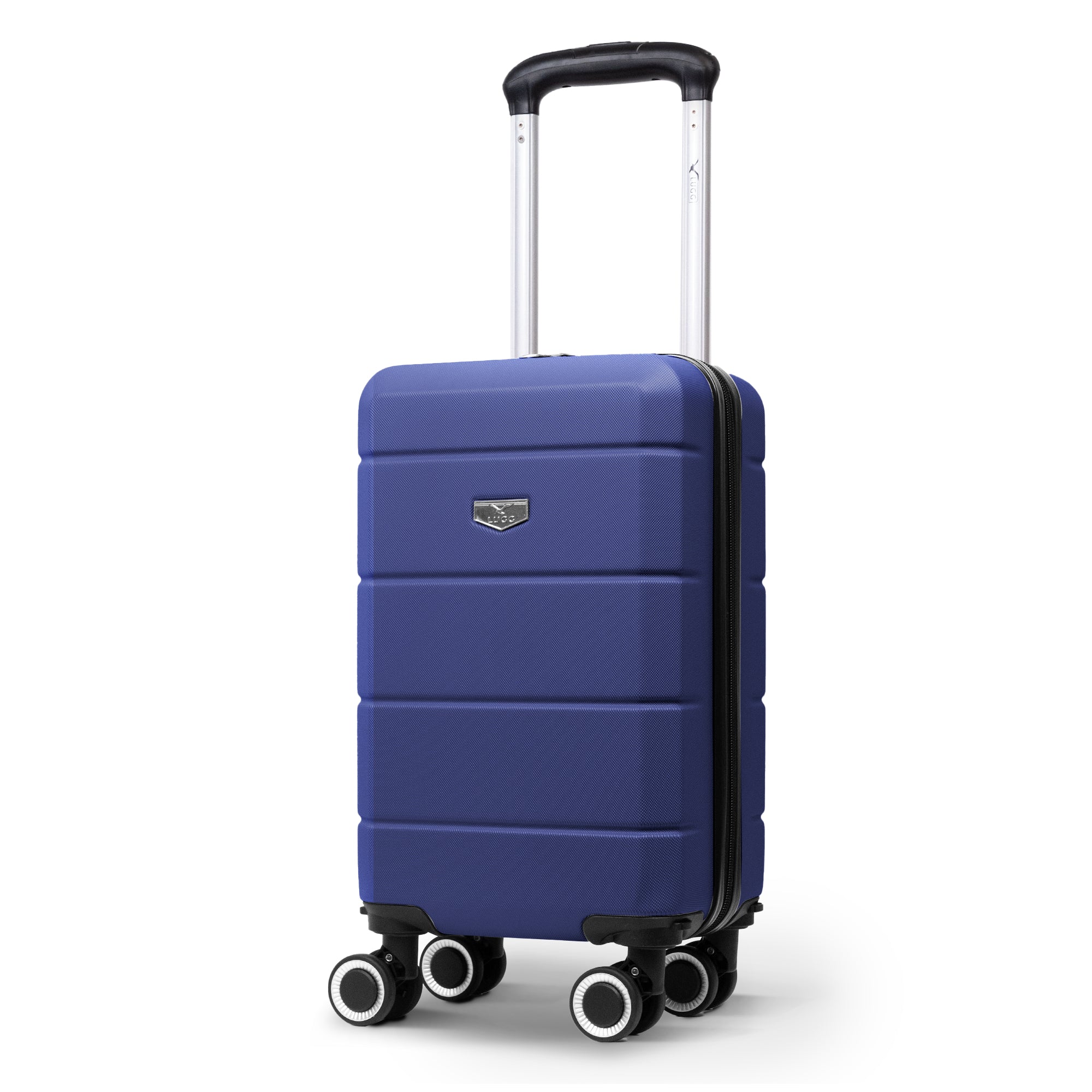 LUGG - Jetset 40cm Suitcase - 40x25x20cm- Ryanair Compatible - Underseat Size - Hard Shell ABS - Spinner & Removable Wheels - Lightweight Travel Luggage- Midnight Blue