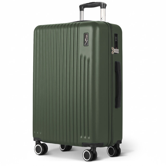 Vacay Army Green 28" hard shell large suitcase with spinner wheels & telescopic handle