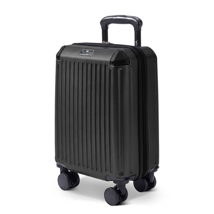 Black Sky Rover 40cm hard shell cabin bag with spinner wheels, underseat travel suitcase