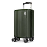 Vacay Army Green 40cm hard shell underseat cabin bag, front view with spinner wheels