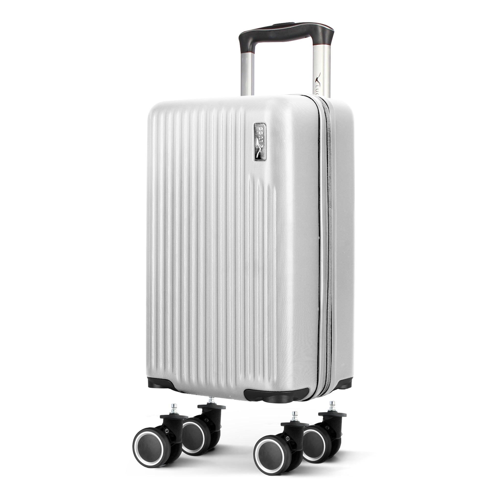 LUGG 40cm Vacay Suitcase ABS Luggage, Aluminium Trolley Handle, 360° Spinner Wheels, Water-Resistant & Durable Material - Airline Compatible (40 x 30 x 20cm)- Pearl