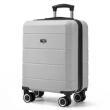 Silver 15in Jetset hard shell cabin bag, 4-wheel spinner hand luggage