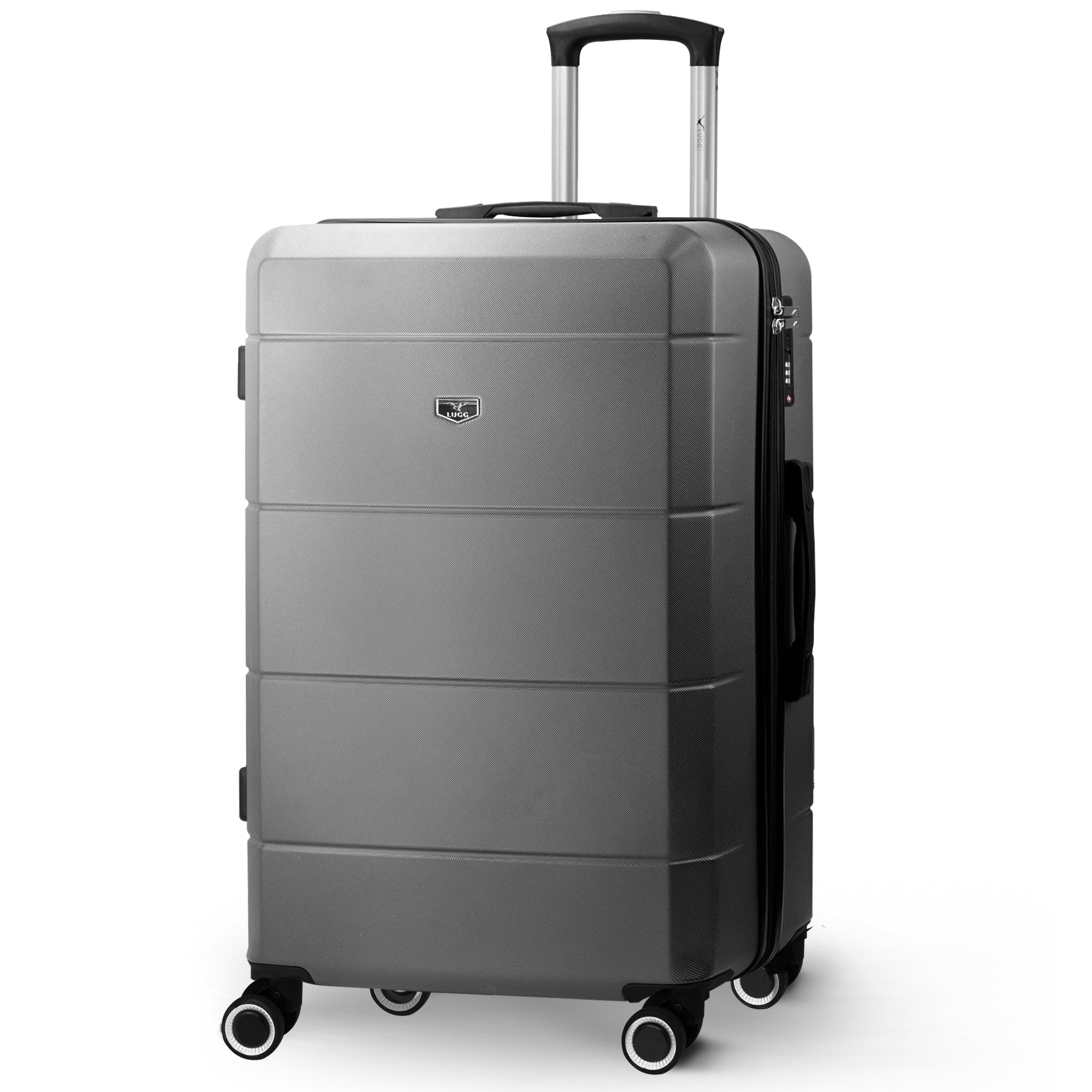 LUGG Jetset 24” Lightweight Travel Carry On Suitcase, ABS, Water Resistant & TSA Lock, Easyjet Overhead- Gunmetal