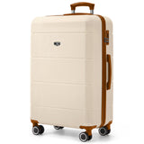 28" Jetset Large Suitcase - Cream & Brown