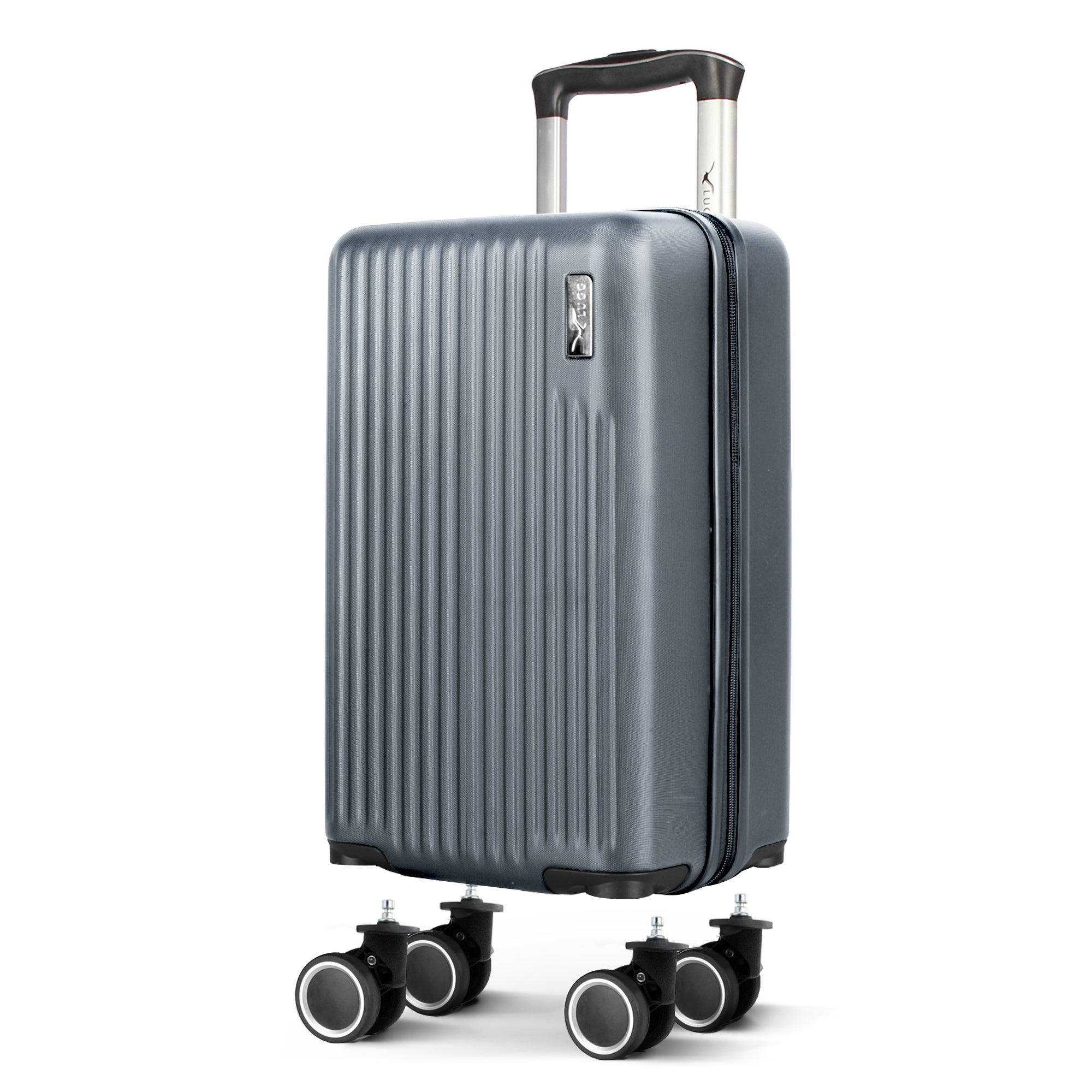 LUGG 40cm Vacay Suitcase ABS Luggage, Aluminium Trolley Handle, 360° Spinner Wheels, Water-Resistant & Durable Material - Airline Compatible (40 x 30 x 20cm)- Raven