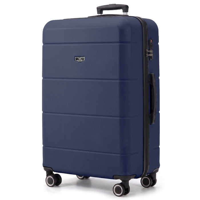 Midnight Blue 32 inch hard shell suitcase, extra large check-in size with spinner wheels