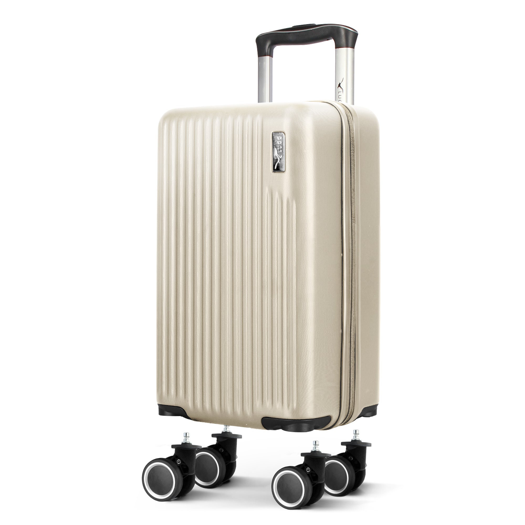 LUGG 40cm Vacay Suitcase ABS Luggage, Aluminium Trolley Handle, 360° Spinner Wheels, Water-Resistant & Durable Material - Airline Compatible (40 x 30 x 20cm)- Earth