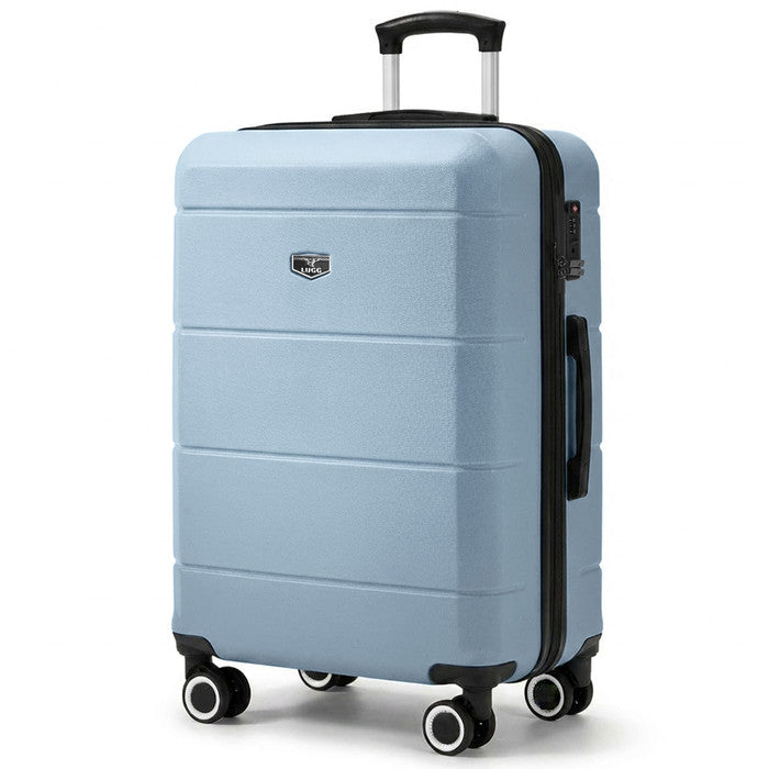 LUGG Slate Blue 24" hard shell medium suitcase with spinner wheels & telescopic handle