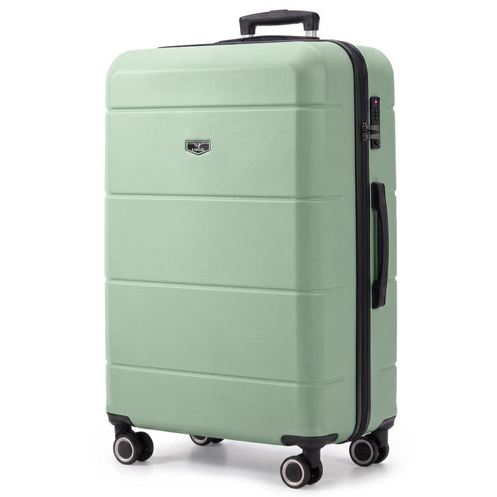 Sage Green 32 inch hard shell suitcase, extra large check-in size with spinner wheels