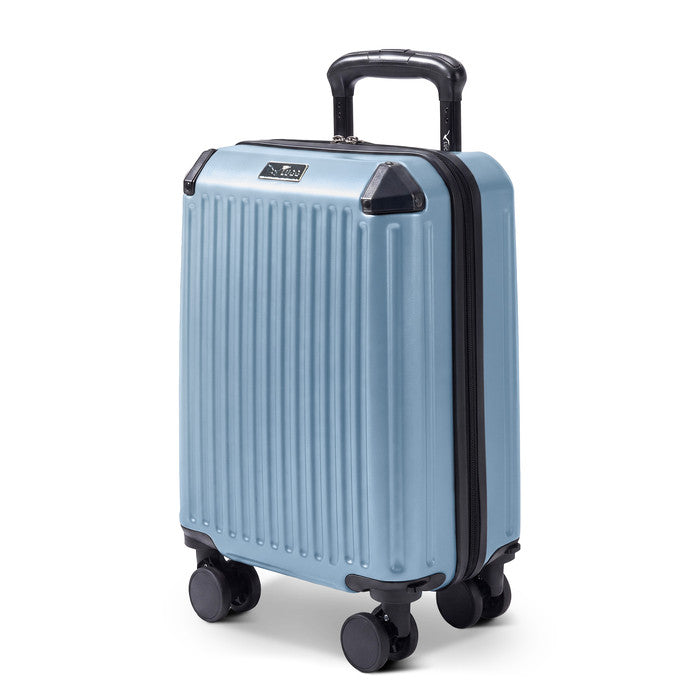 Slate Blue Sky Rover 40cm hard shell cabin bag with spinner wheels, underseat travel suitcase
