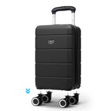 Black Jetset 40x30x20cm underseat cabin bag, hard shell case with detachable spinner wheels