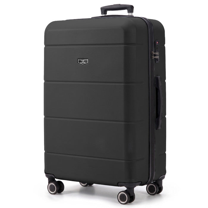 Black 32 inch hard shell suitcase, extra large check-in size with spinner wheels