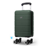 Army Green Jetset 40x30x20cm underseat cabin bag, hard shell case with detachable spinner wheels