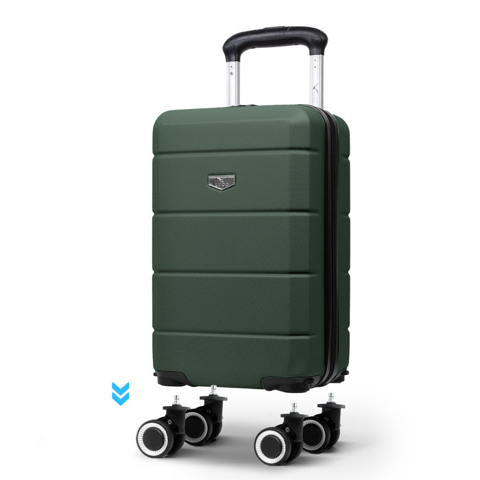 Army Green Jetset 40x30x20cm underseat cabin bag, hard shell case with detachable spinner wheels