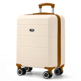 Cream & Brown 15in Jetset hard shell cabin bag, 4-wheel spinner easyJet approved hand luggage