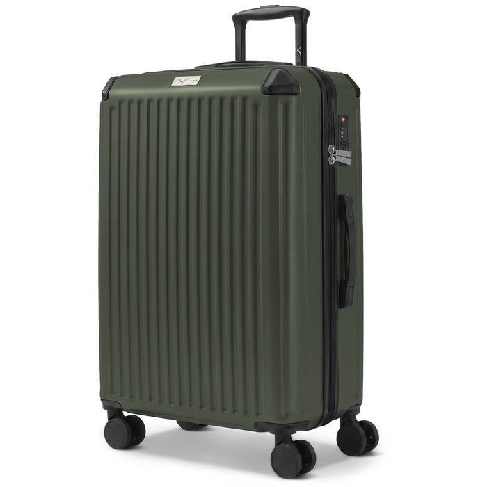 Lugg 28in Sky Rover large suitcase in Army Green, hard shell hold luggage, 4 spinner wheels