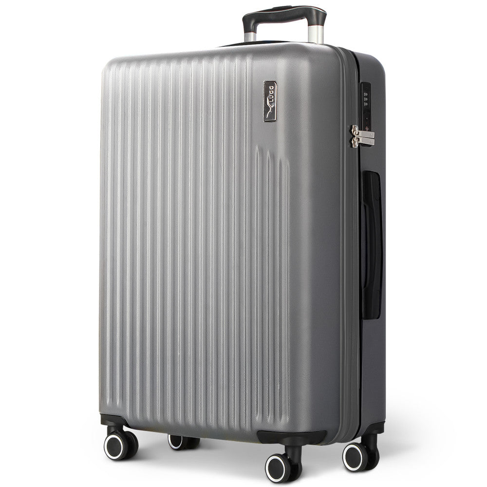 LUGG 32inch Vacay Suitcase ABS Luggage with TSA Indent Lock, Aluminium Trolley Handle, 360° Spinner Wheels, Water-Resistant & Durable Material - Airline Compatible (86 x 31 x 58cm) - Raven