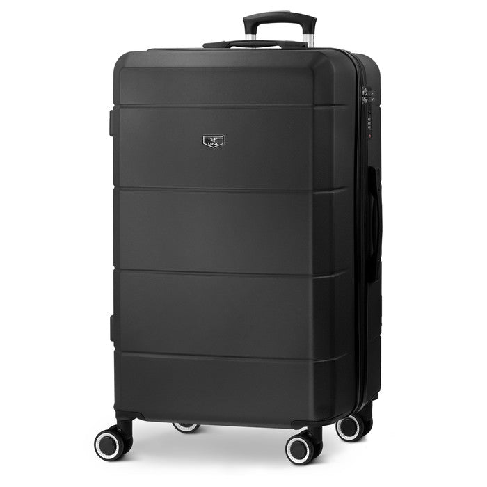 Jetset 32" Large Suitcase – Lightweight Hard Shell Luggage with TSA Lock – Water-Resistant ABS Spinner Suitcase – 4 Wheels – 86x58x31cm Travel Bag - Black
