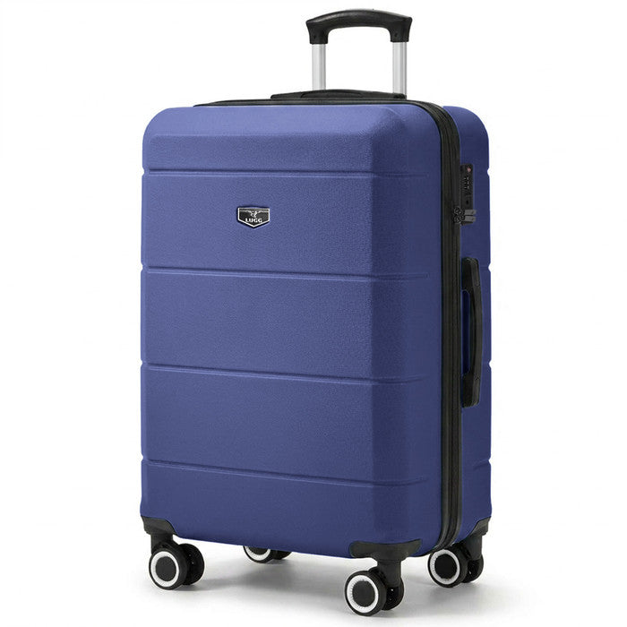 LUGG Midnight Blue 24" hard shell medium suitcase with spinner wheels & telescopic handle