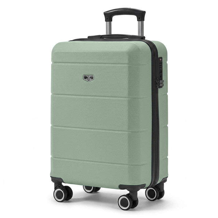 Sage Green 20" hard shell cabin suitcase, spinner wheels & TSA lock, LUGG Jetset cabin bag