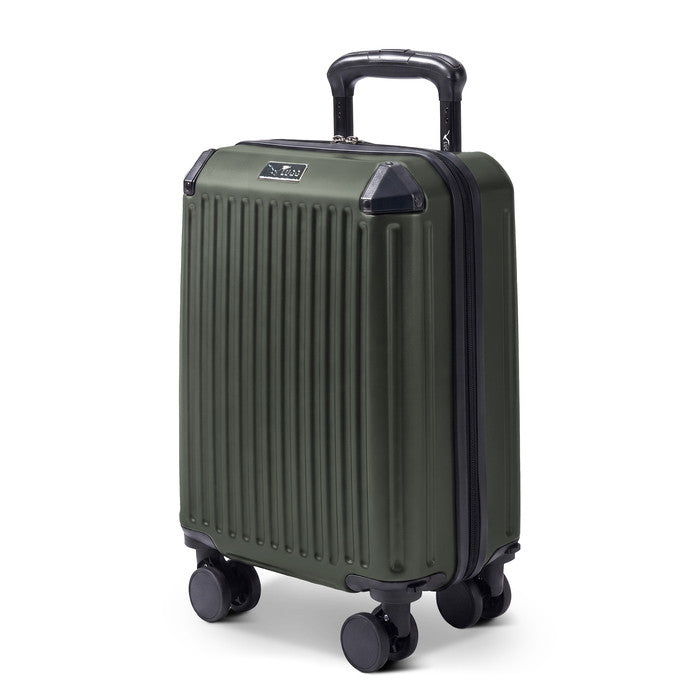 Army Green Sky Rover 40cm hard shell cabin bag with spinner wheels, underseat travel suitcase
