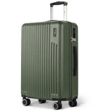Vacay Army Green 24" hard shell medium suitcase with spinner wheels & telescopic handle