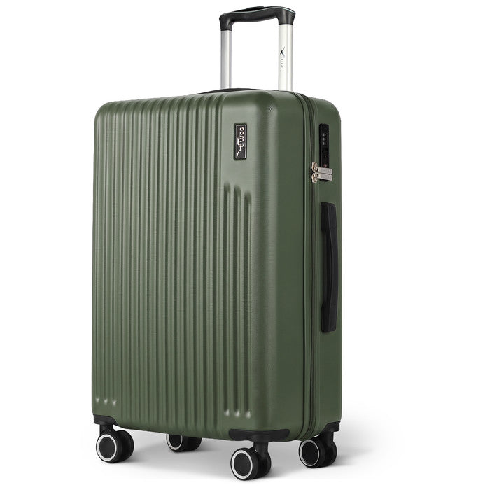 Vacay Army Green 24" hard shell medium suitcase with spinner wheels & telescopic handle
