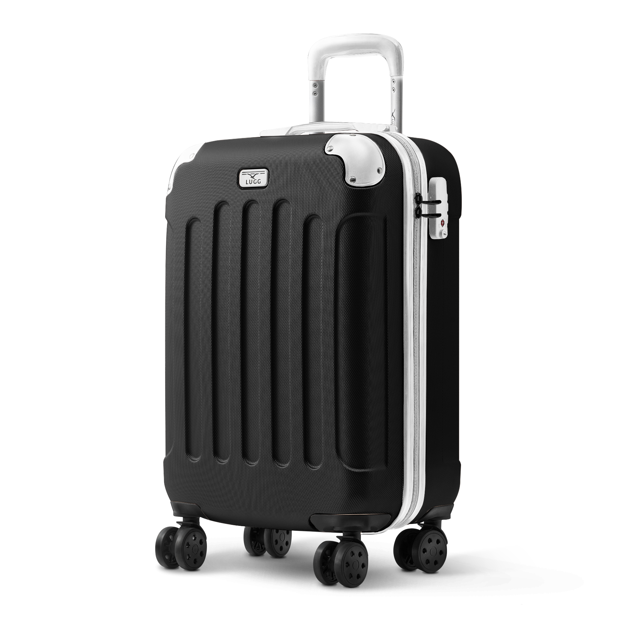 20-inch Suitcase Black & White - telescopic handle & swivel wheels - UK