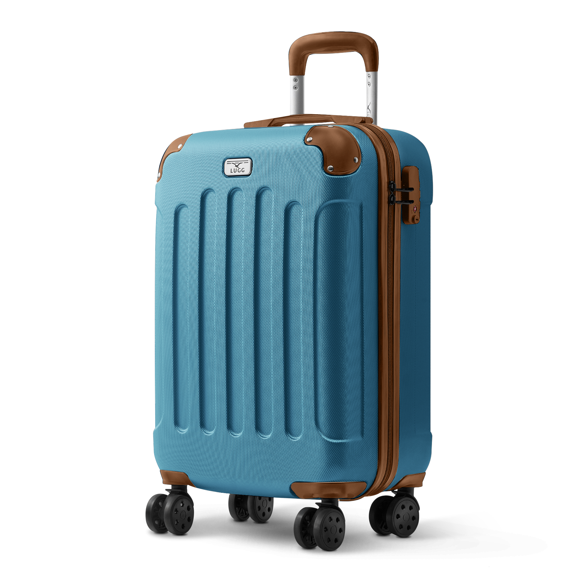 Hit the Road in Style: LUGG Skywander 20-Inch Suitcase in Blue & Brown