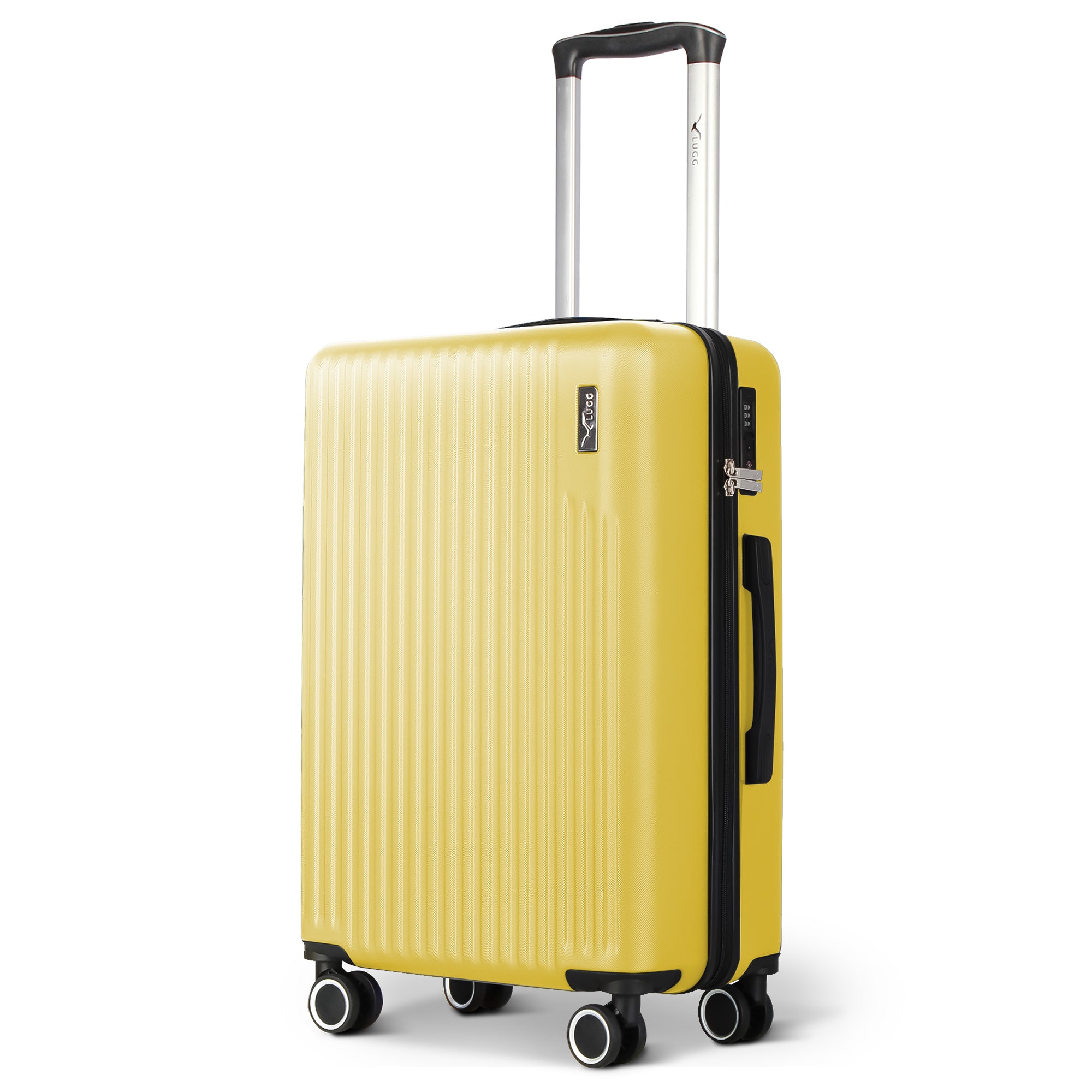 Vacay 20” Suitcase ABS Luggage with TSA Indent Lock, Aluminium Trolley Handle, 360° Spinner Wheels - Airline Compatible (55 x 35 x 23cm) - Citrine (Clearance)