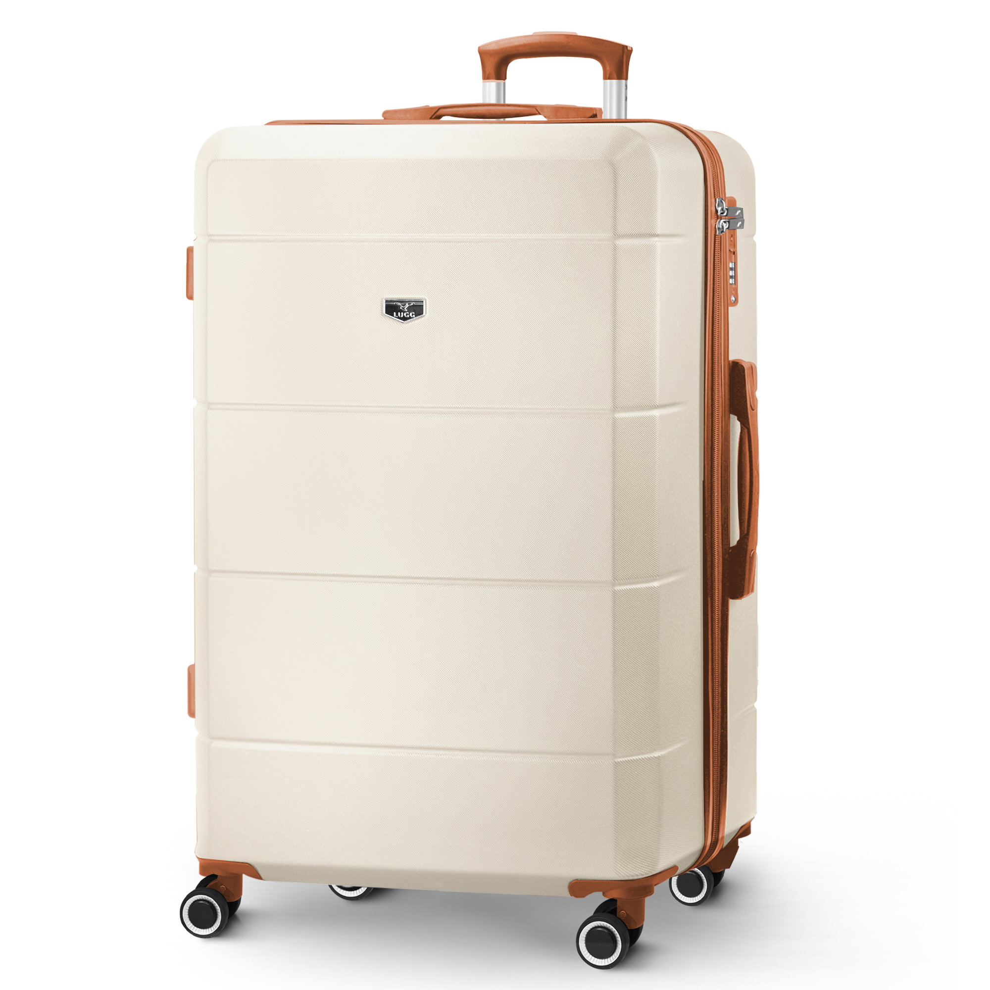 Jetset 28" Large Suitcase in Cream & Brown