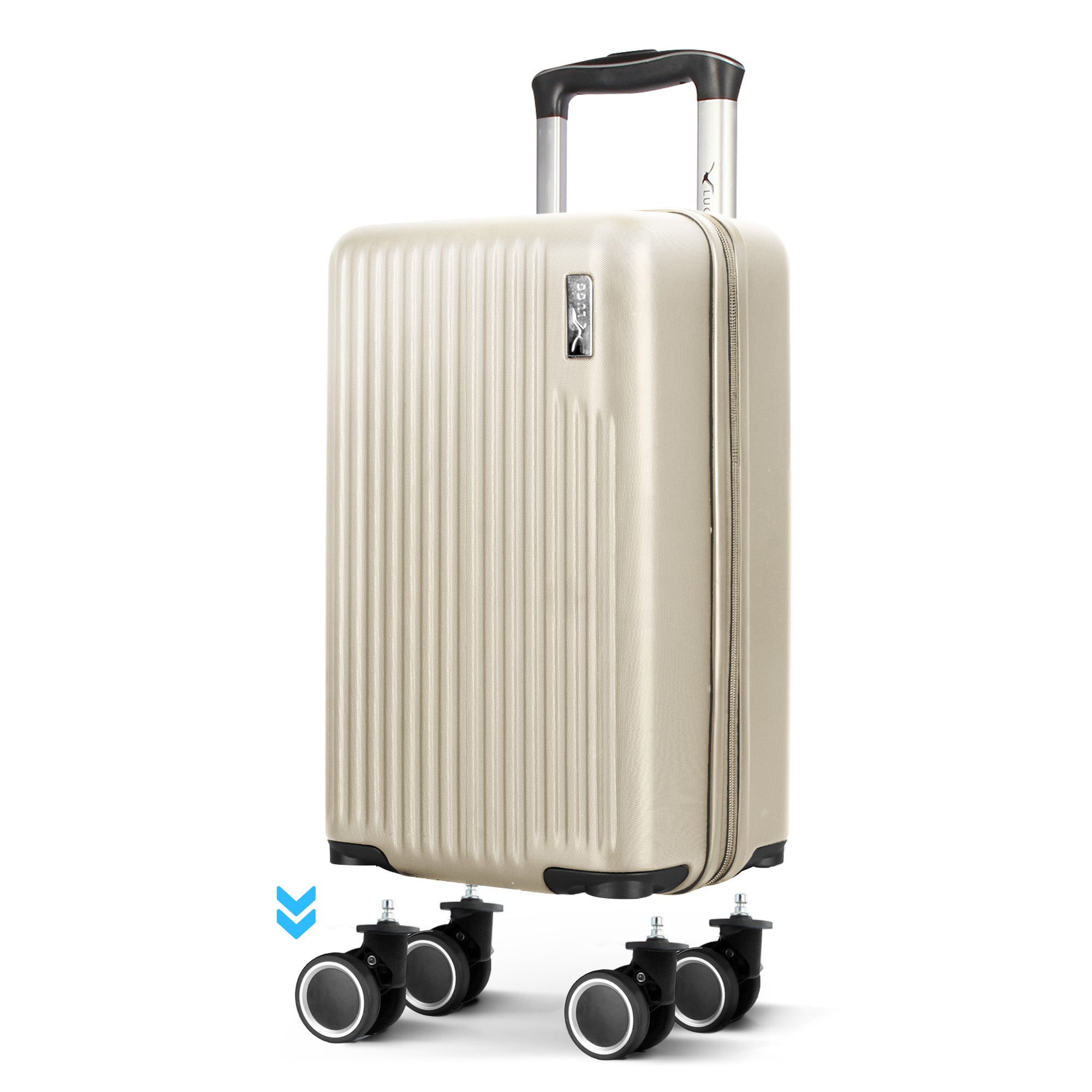 LUGG 40cm Vacay Suitcase ABS Luggage with TSA Indent Lock, Aluminium Trolley Handle, 360° Spinner Wheels, Water-Resistant & Durable Material - Airline Compatible (40 x 20 x 25cm)- Earth