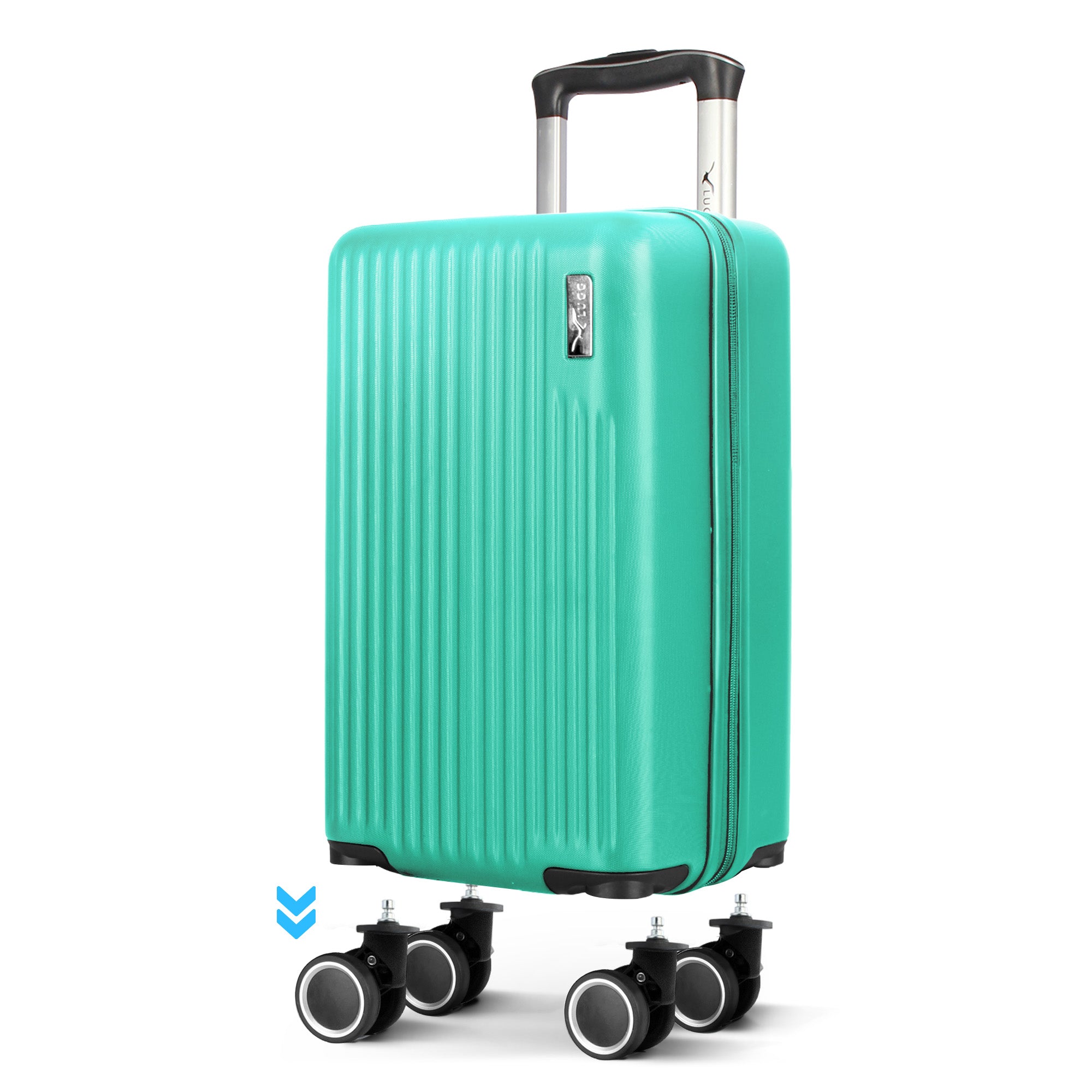 LUGG 40cm Vacay Suitcase ABS Luggage with TSA Indent Lock, Aluminium Trolley Handle, 360° Spinner Wheels, Water-Resistant & Durable Material - Airline Compatible (40 x 20 x 25cm)- Mint