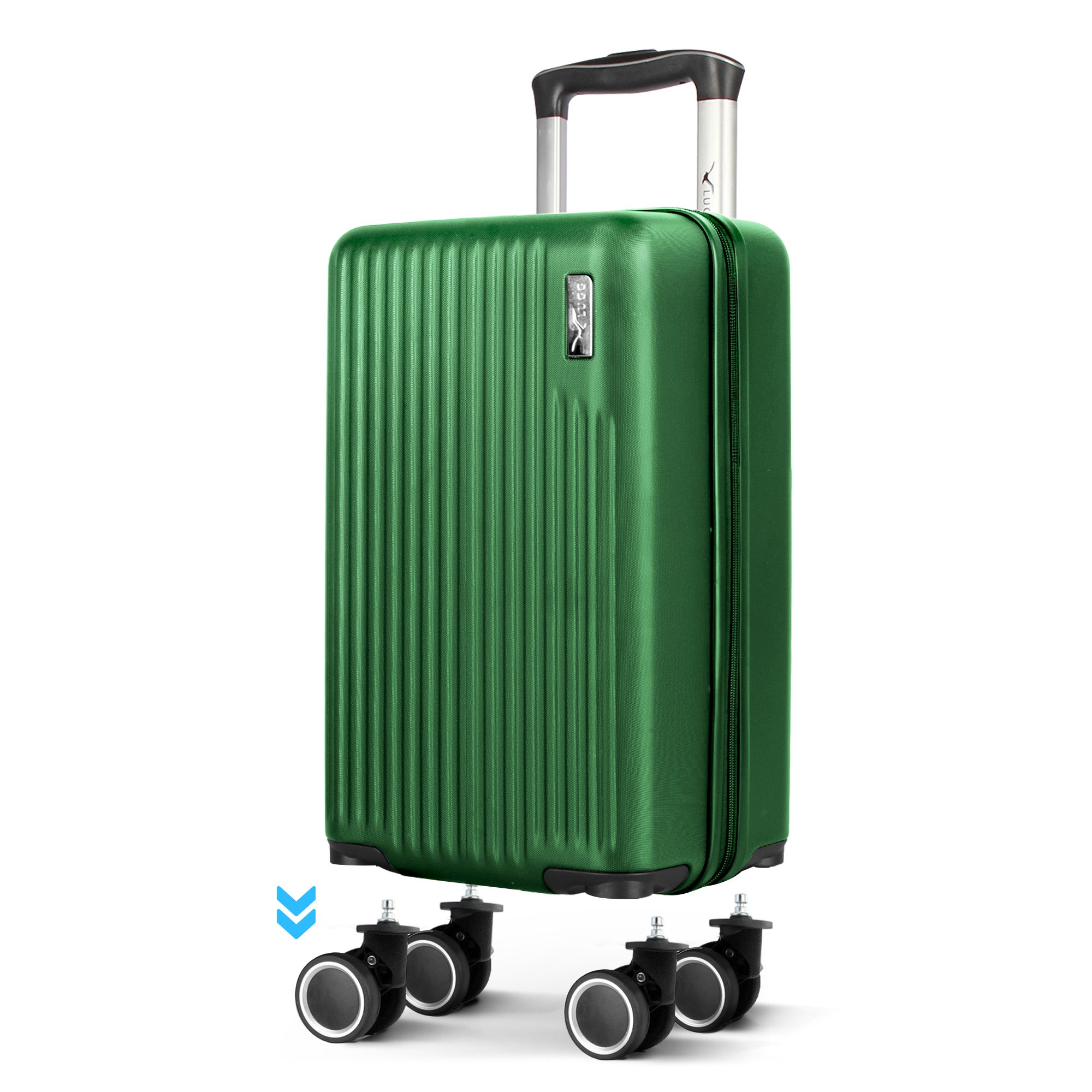 LUGG 40cm Vacay Suitcase ABS Luggage with TSA Indent Lock, Aluminium Trolley Handle, 360° Spinner Wheels, Water-Resistant & Durable Material - Airline Compatible (40 x 20 x 25cm)- Forest