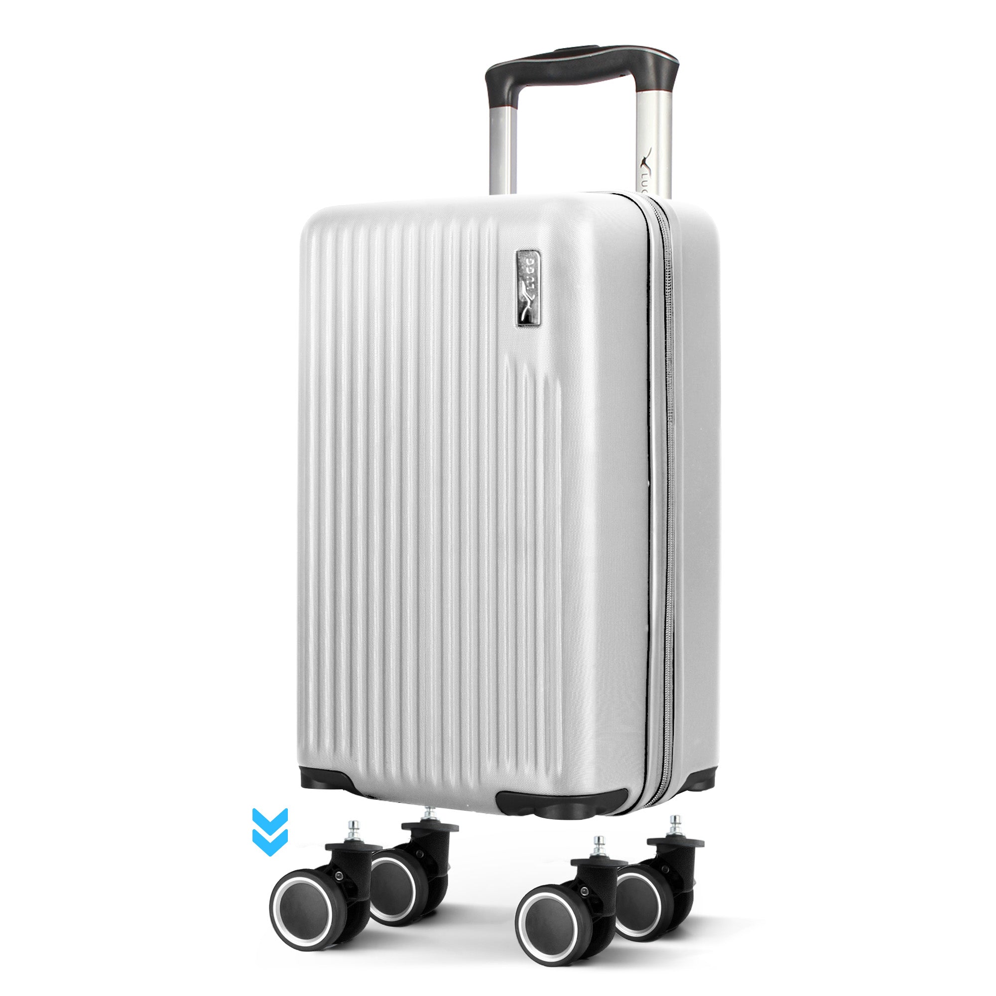 LUGG 40cm Vacay Suitcase ABS Luggage with TSA Indent Lock, Aluminium Trolley Handle, 360° Spinner Wheels, Water-Resistant & Durable Material - Airline Compatible (40 x 20 x 25cm)- Pearl