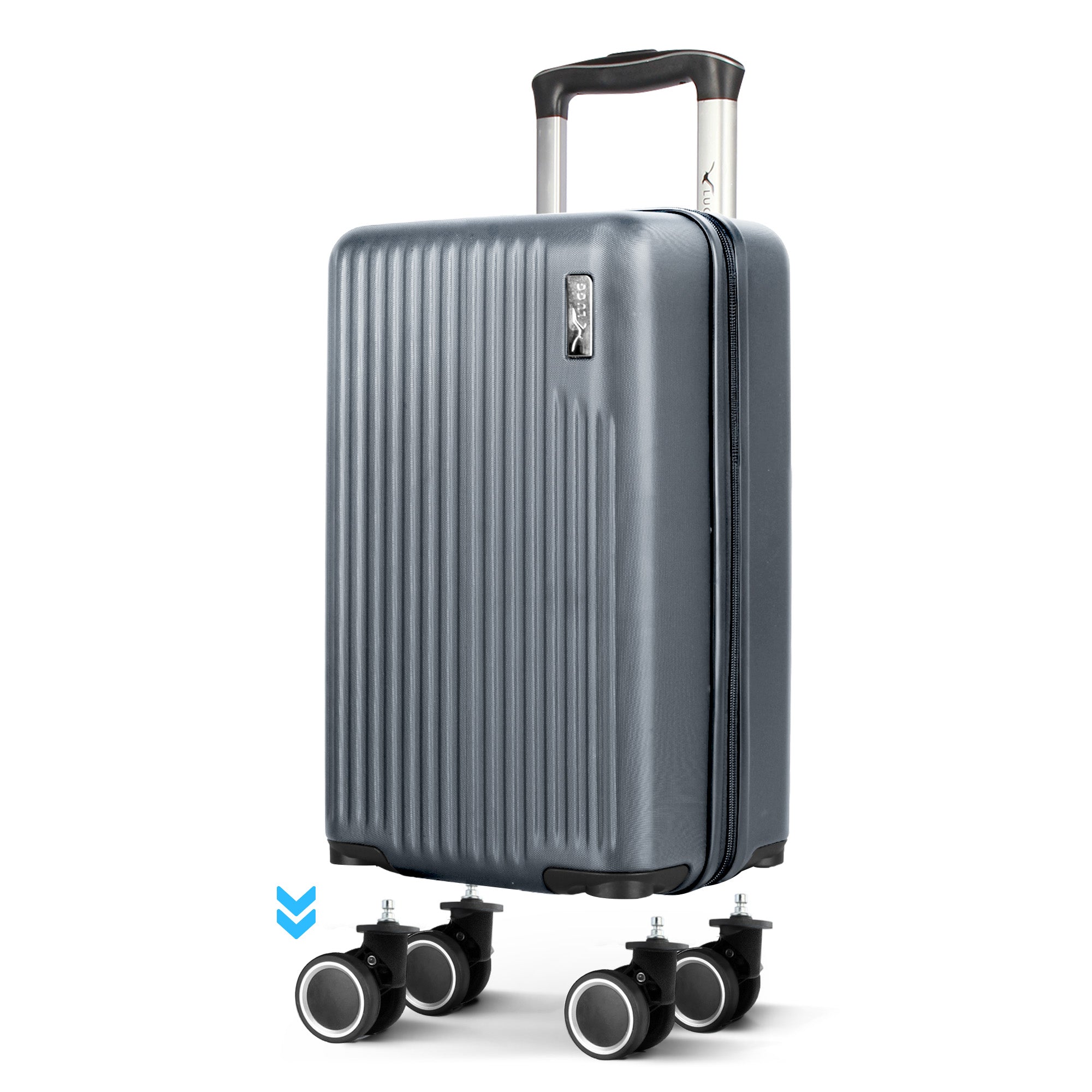 LUGG 40cm Vacay Suitcase ABS Luggage with TSA Indent Lock, Aluminium Trolley Handle, 360° Spinner Wheels, Water-Resistant & Durable Material - Airline Compatible (40 x 20 x 25cm)- Raven