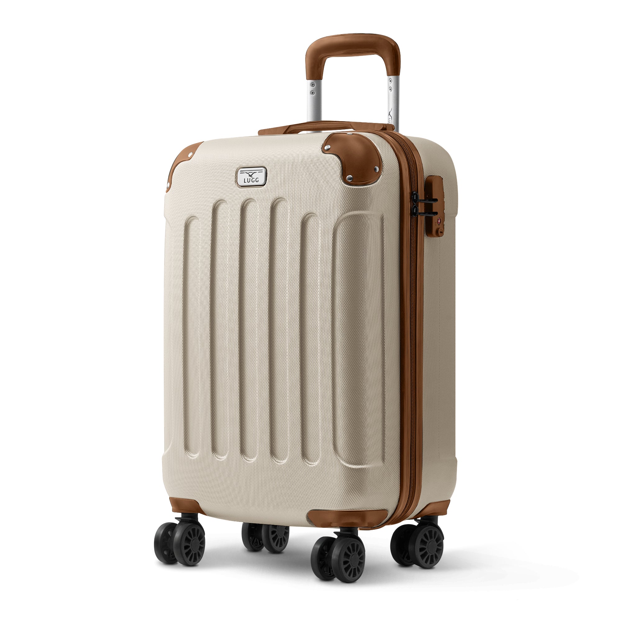 Skywander 20" Cabin Suitcase in Cream & Brown