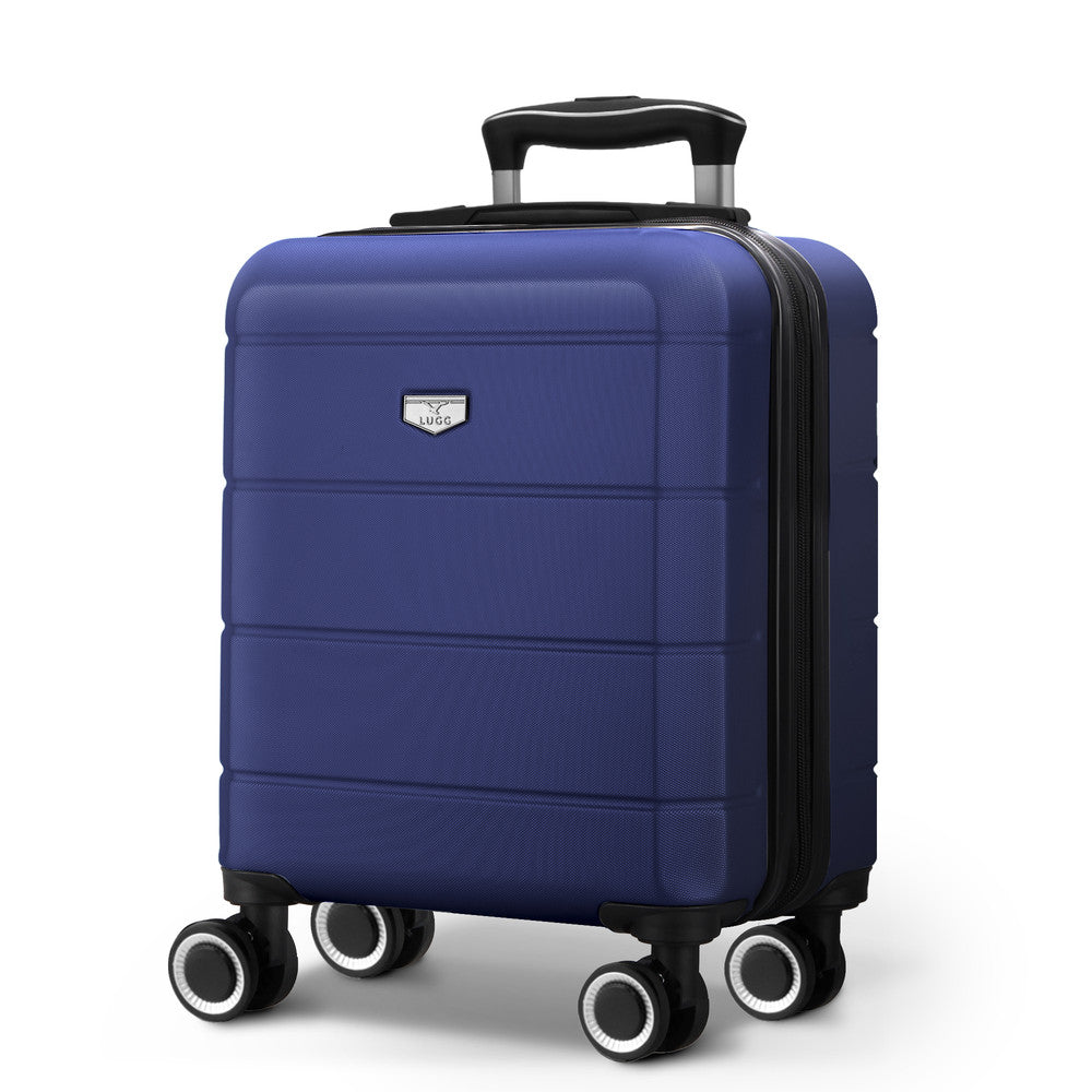 LUGG Jetset 15 Inch ABS Shell Protection Water Resistant & Safe Locking System Easyjet Free Under Seat Luggage (45x33x20cm) - Midnight Blue