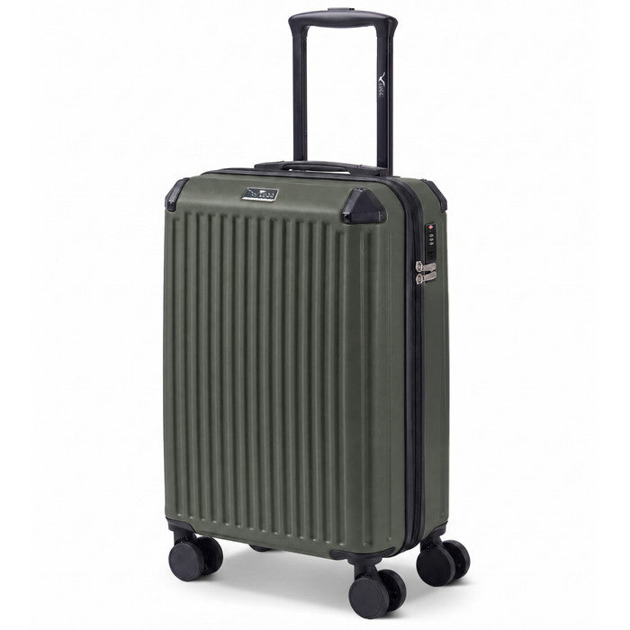 Army Green Sky Rover 20-inch hard shell cabin suitcase with TSA lock and spinner wheels