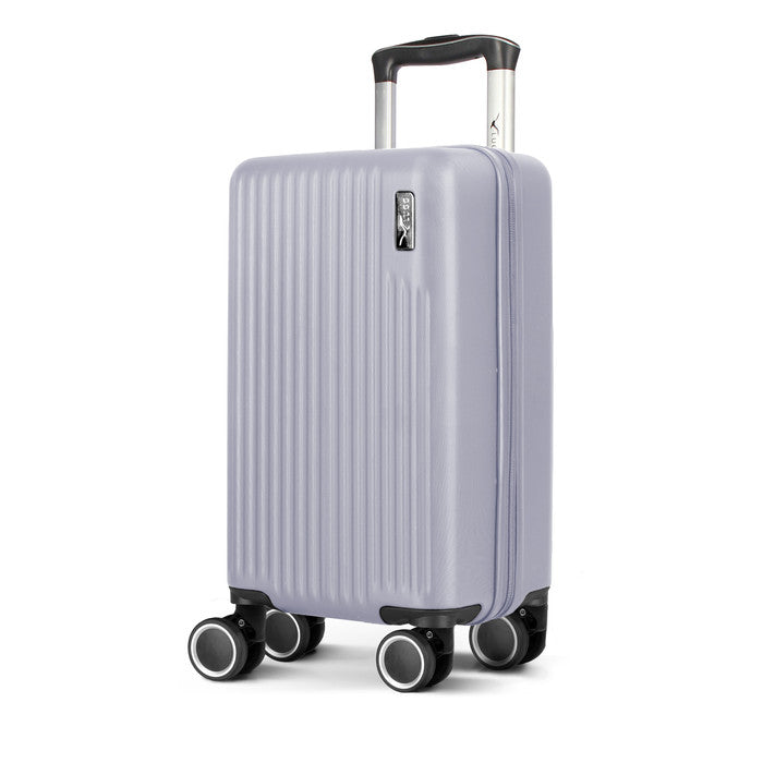 Vacay Hazy 40cm hard shell underseat cabin bag, front view with spinner wheels
