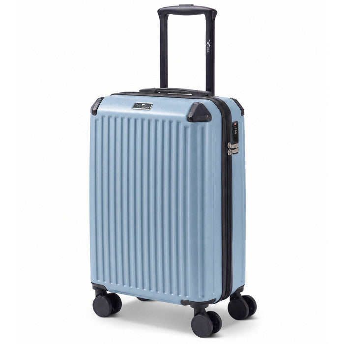 Slate Blue Sky Rover 20-inch hard shell cabin suitcase with TSA lock and spinner wheels