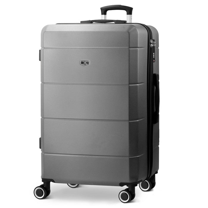 LUGG Jetset 28 Inch Large Suitcase – Lightweight Hard Shell Luggage with TSA Lock – Water-Resistant ABS Spinner Suitcase – 4 Wheels – (75x49x29cm) - Gunmetal