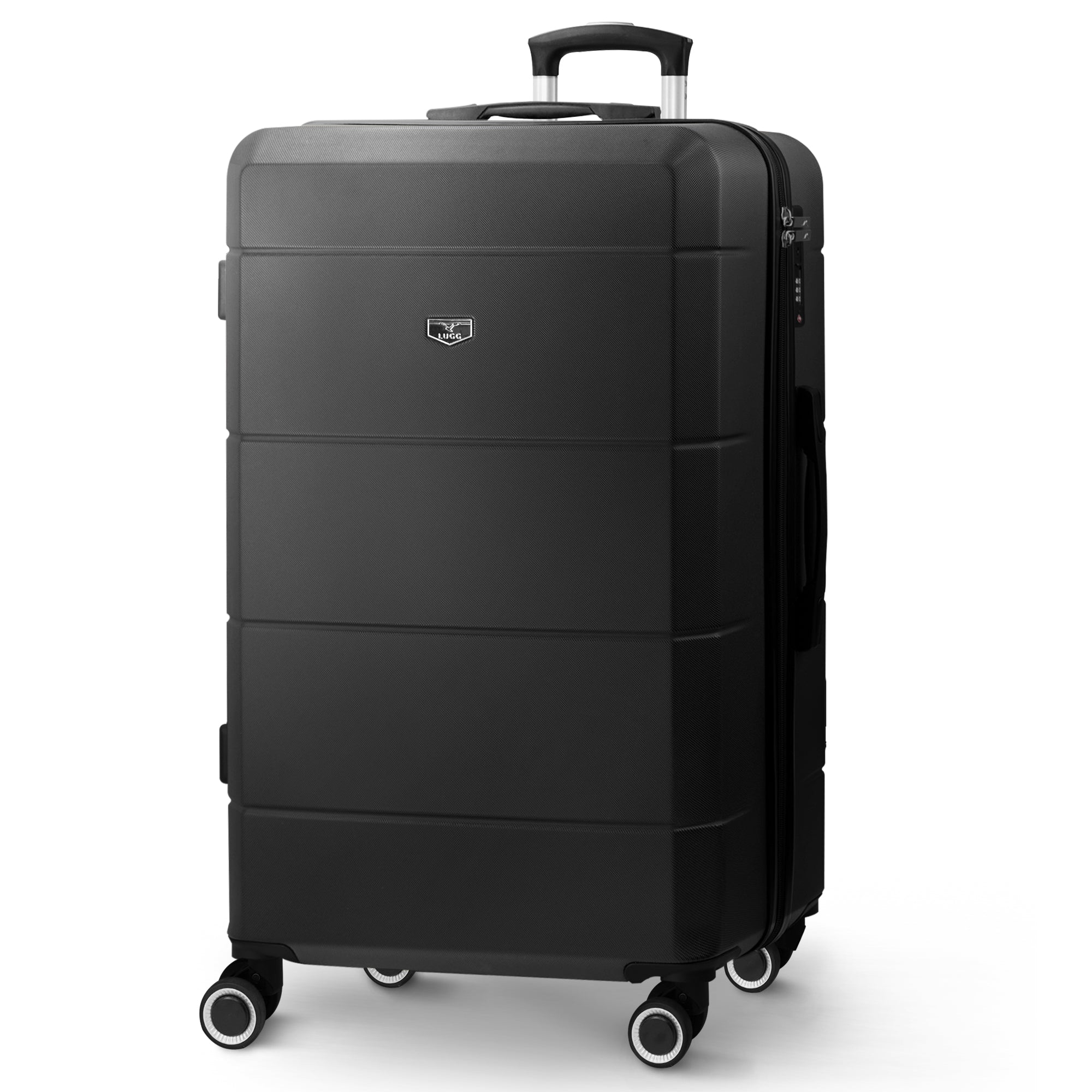 Jetset 32" Large Suitcase – Lightweight Hard Shell Luggage with TSA Lock – Water-Resistant ABS Spinner Suitcase – 4 Wheels – 86x58x31cm Travel Bag - Black
